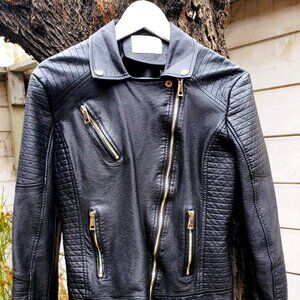 Geschallino Faux Leather Motorcycle Jacket